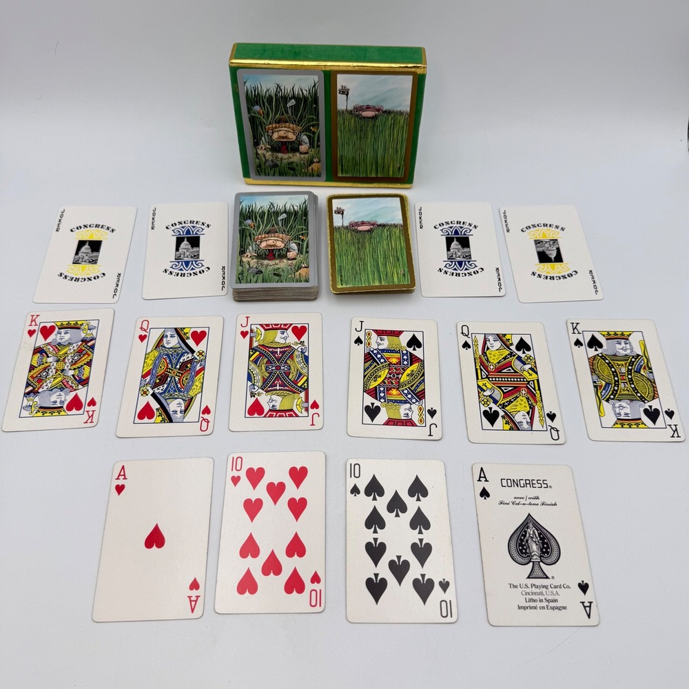 Congress Playing Cards Gary Patterson Golf Humorous Double Deck Gilt Edge Set